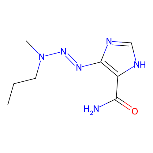 (5E)-5-[(methyl-propyl-amino)hydrazinylidene]imidazole-4-carboxamide structure