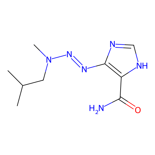 4-[[methyl(2-methylpropyl)amino]diazenyl]-1H-imidazole-5-carboxamide structure