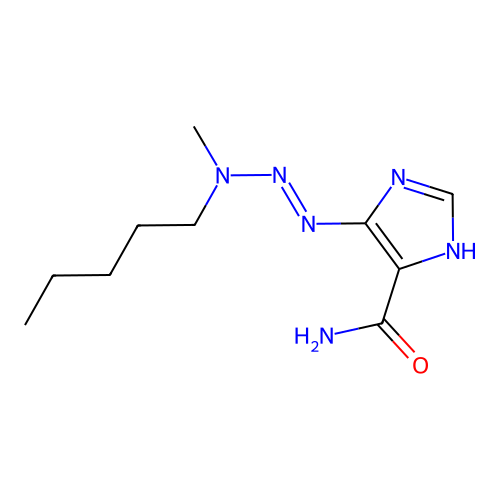 4-[[methyl(pentyl)amino]diazenyl]-1H-imidazole-5-carboxamide structure