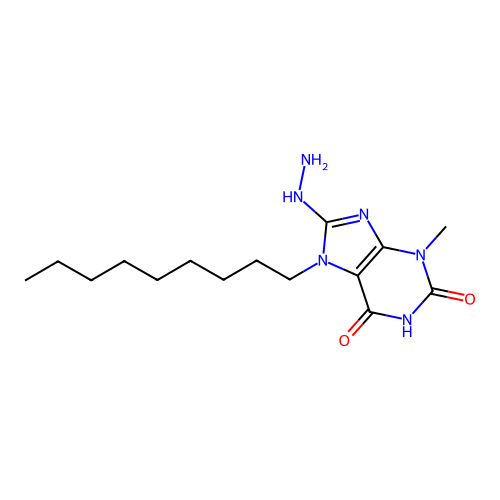8-hydrazinyl-3-methyl-7-nonyl-3,7-dihydro-1H-purine-2,6-dione structure