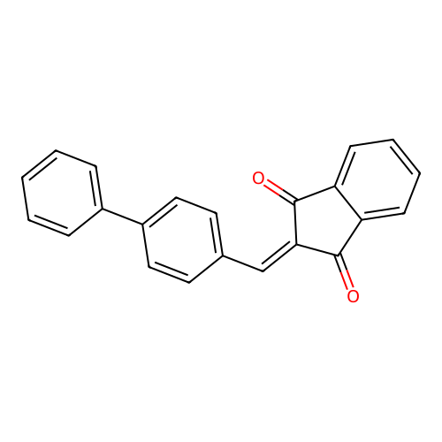 2-(biphenyl-4-ylmethylidene)-1H-indene-1,3(2H)-dione structure