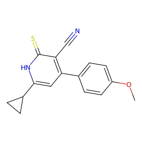 6-Cyclopropyl-4-(4-methoxyphenyl)-2-thioxo-1,2-dihydropyridine-3-carbonitrile structure