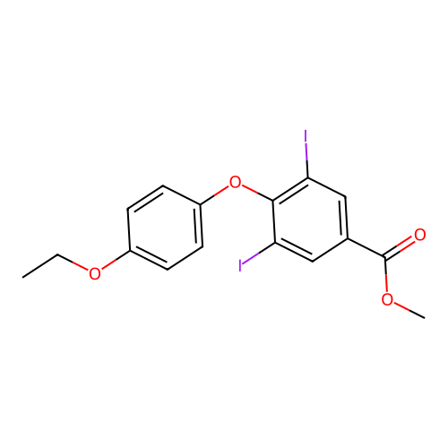 Benzoic acid, 4-(4-ethoxyphenoxy)-3,5-diiodo-, methyl ester structure