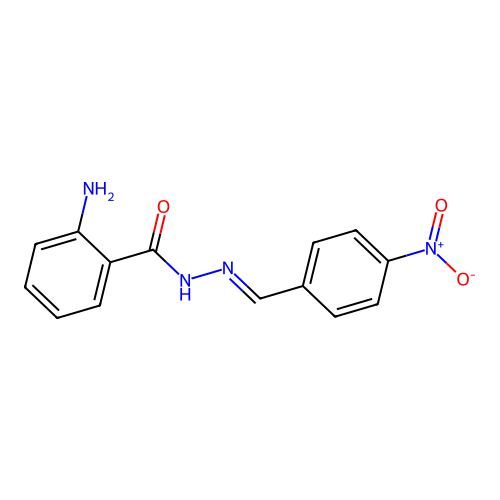 2-amino-N-[(E)-(4-nitrophenyl)methylideneamino]benzamide structure