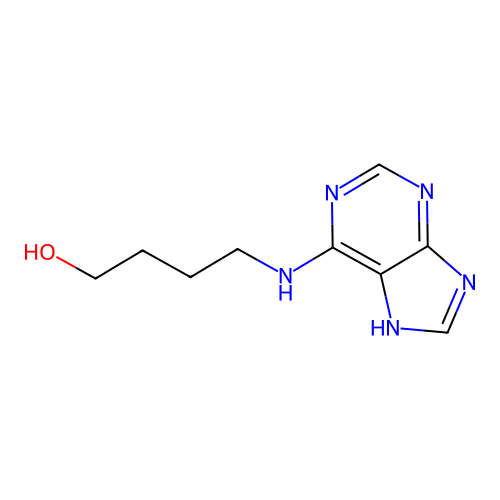 Adenine,N6-4-hydroxybutyl structure