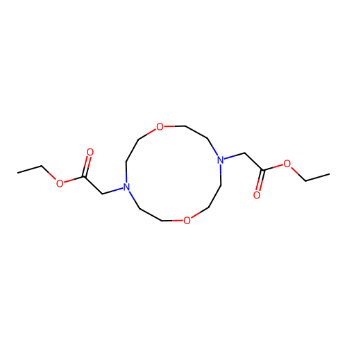 Diethyl 2,2'-(1,7-dioxa-4,10-diazacyclododecane-4,10-diyl)diacetate structure