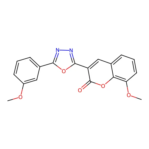 8-甲氧基-3-[5-(3-甲氧基苯基)-1,3,4-噁二唑-2-基]香豆素 structure