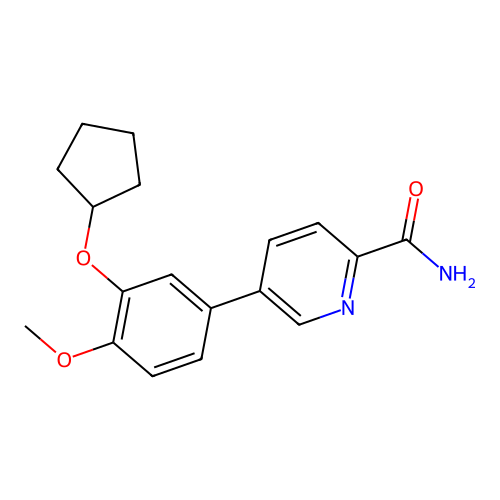 5-[3-(Cyclopentyloxy)-4-methoxyphenyl]-2-pyridinecarboxamide structure