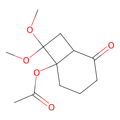 8,8-Dimethoxy-5-oxobicyclo(4.2.0)oct-1-yl acetate structure