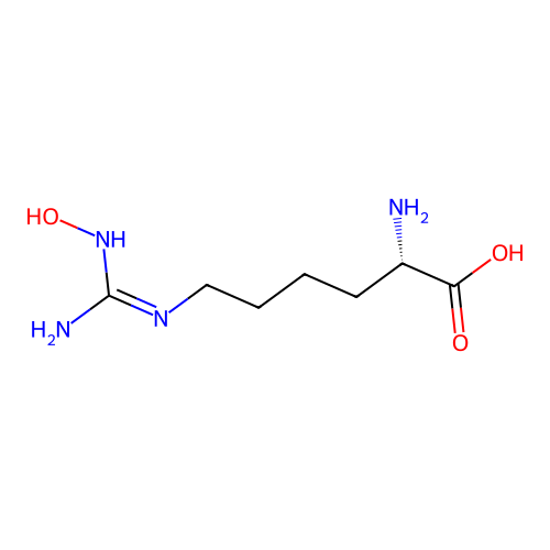 (2S)-2-amino-6-[[amino-(hydroxyamino)methylidene]amino]hexanoic acid structure