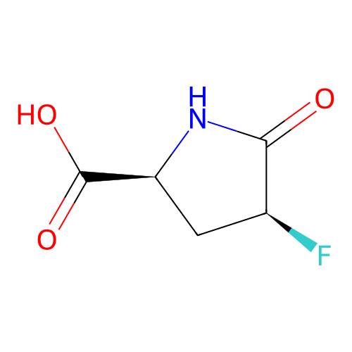 (2S,4S)-4-fluoro-5-oxopyrrolidine-2-carboxylic acid structure