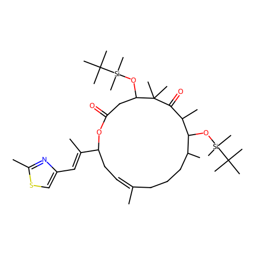 (4S,7R,8S,9S,13Z,16S)-4,8-Bis-{[tert-butyl(dimethyl)silyl]oxy}-5,5,7,9,13-pentamethyl-16-[(E)-1-methyl-2-(2-methyl-1,3-thiazol-4-yl)ethenyl]oxocyclohexadec-13-ene-2,6-dione structure