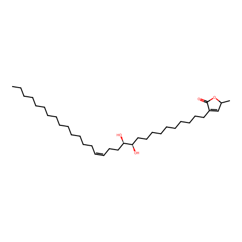 4-[(Z,11R,12R)-11,12-dihydroxytriacont-15-enyl]-2-methyl-2H-furan-5-one structure