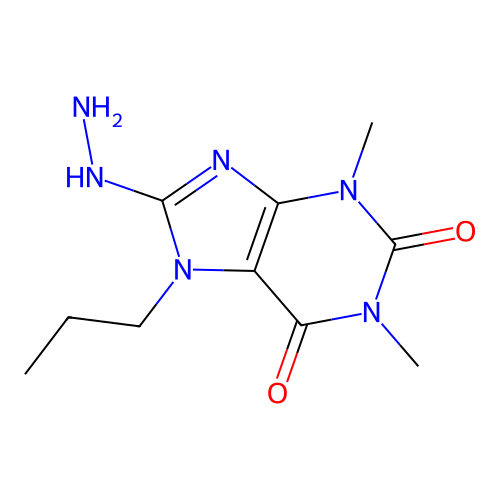 8-hydrazinyl-1,3-dimethyl-7-propyl-3,7-dihydro-1H-purine-2,6-dione structure