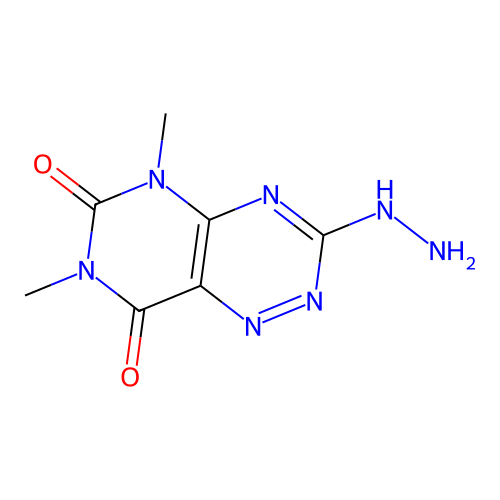 3-hydrazinyl-5,7-dimethylpyrimido[4,5-e][1,2,4]triazine-6,8(5H,7H)-dione structure
