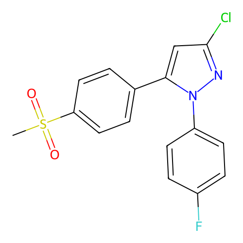 3-Chloro-1-(4-fluorophenyl)-5-[4-(methylsulfonyl)phenyl]-1H-pyrazole structure