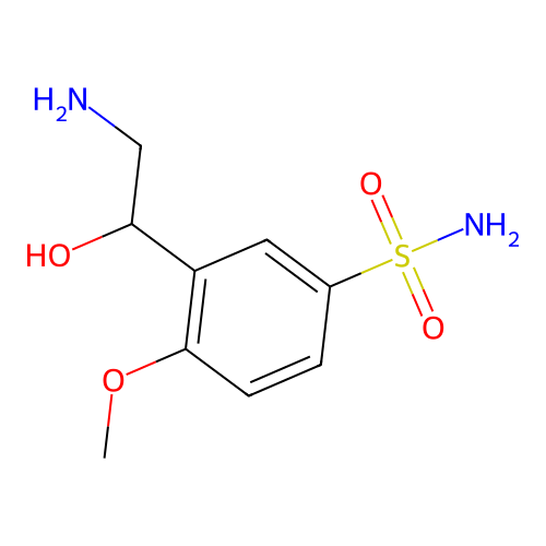 3-(2-Amino-1-hydroxyethyl)-4-methoxybenzene-1-sulfonamide structure