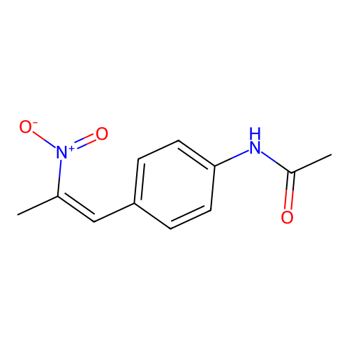 N-[4-(2-nitroprop-1-enyl)phenyl]acetamide structure