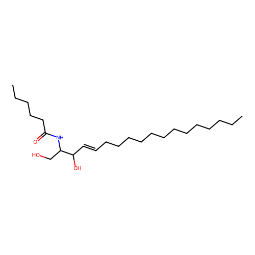 N-[2-hydroxy-1-(hydroxymethyl)heptadec-3-enyl]hexanamide structure
