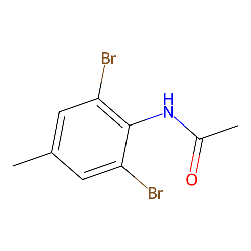N-(2,6-dibromo-4-methylphenyl)acetamide structure
