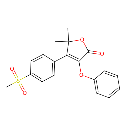 4-(4-Methanesulfonyl-phenyl)-5,5-dimethyl-3-phenoxy-5H-furan-2-one structure