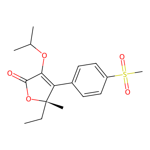 5-Ethyl-3-isopropoxy-4-(4-methanesulfonyl-phenyl)-5-methyl-5H-furan-2-one structure