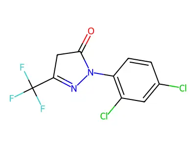 2-(2,4-dichlorophenyl)-5-(trifluoromethyl)-2,4-dihydro-3H-pyrazol-3-one structure
