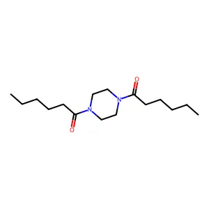 Piperazine, 1,4-dihexanoyl- structure