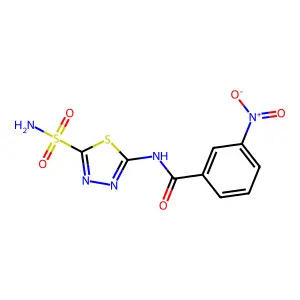 3-nitro-N-(5-sulfamoyl-1,3,4-thiadiazol-2-yl)benzamide structure