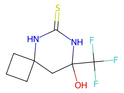 5,7-Diazaspiro[3.5]nonane-6-thione, 8-hydroxy-8-(trifluoromethyl)- structure