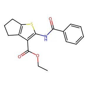 Ethyl 2-(benzoylamino)-5,6-dihydro-4H-cyclopenta[b]thiophene-3-carboxylate structure