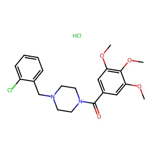 Piperazine, 1-(o-chlorobenzyl)-4-(3,4,5-trimethoxybenzoyl)-, hydrochloride structure