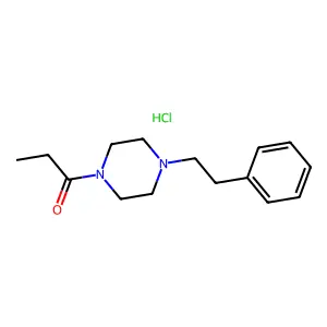 Piperazine, 1-phenethyl-4-propionyl-, hydrochloride structure