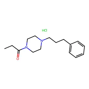 Piperazine, 1-(phenylpropyl)-4-propionyl-, hydrochloride structure
