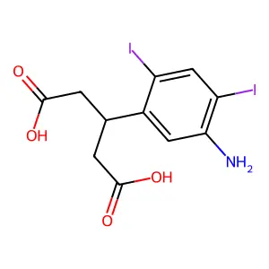 Glutaric acid, 3-(5-amino-2,4-diiodophenyl)- structure