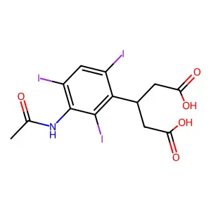Glutaric acid, 3-(3-acetamido-2,4,6-triiodophenyl)- structure