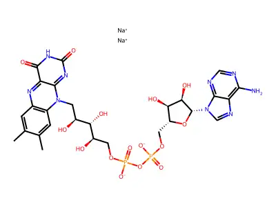 Flavin adenine dinucleotide disodium structure