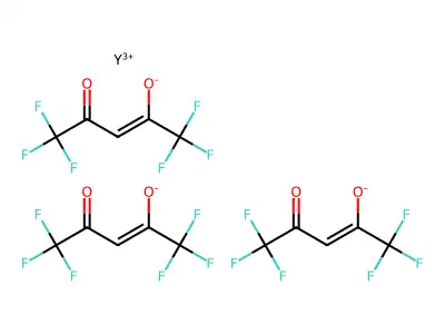 Yttrium hexafluoroacetylacetonate structure