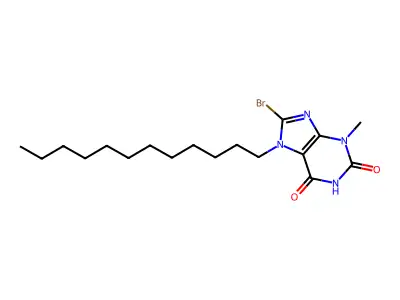 8-bromo-7-dodecyl-3-methyl-1H-purine-2,6(3H,7H)-dione structure