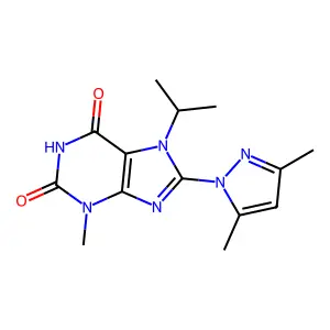 8-(3,5-Dimethyl-pyrazol-1-yl)-7-isopropyl-3-methyl-3,7-dihydro-purine-2,6-dione structure