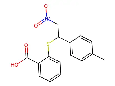 Benzoic acid, 2-[[1-(4-methylphenyl)-2-nitroethyl]thio]- structure