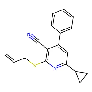 6-Cyclopropyl-4-phenyl-2-prop-2-enylsulfanylpyridine-3-carbonitrile structure