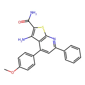 3-Amino-4-(4-methoxyphenyl)-6-phenylthieno[2,3-b]pyridine-2-carboxamide structure