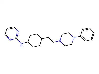 trans-N-(4-(2-(4-Phenyl-1-piperazinyl)ethyl)cyclohexyl)-2-pyrimidinamine structure
