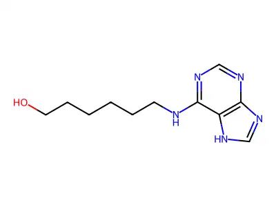 6-(7H-purin-6-ylamino)hexan-1-ol structure
