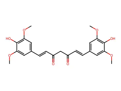 1,7-Bis(4-hydroxy-3,5-dimethoxyphenyl)-1,6-heptadiene-3,5-dione structure