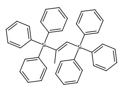 Triphenyl(1-triphenylsilylprop-1-en-2-yl)silane structure