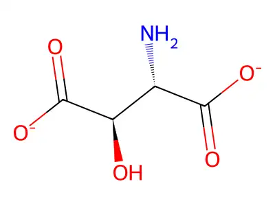 (3R)-3-hydroxy-L-aspartate(2-) structure