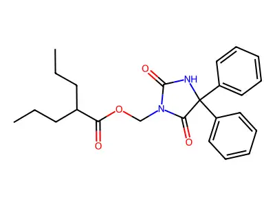 3-Hydroxymethylphenytoin valproic acid ester structure