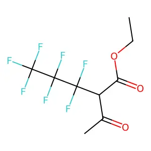 Ethyl 2-acetyl-3,3,4,4,5,5,5-heptafluoropentanoate structure